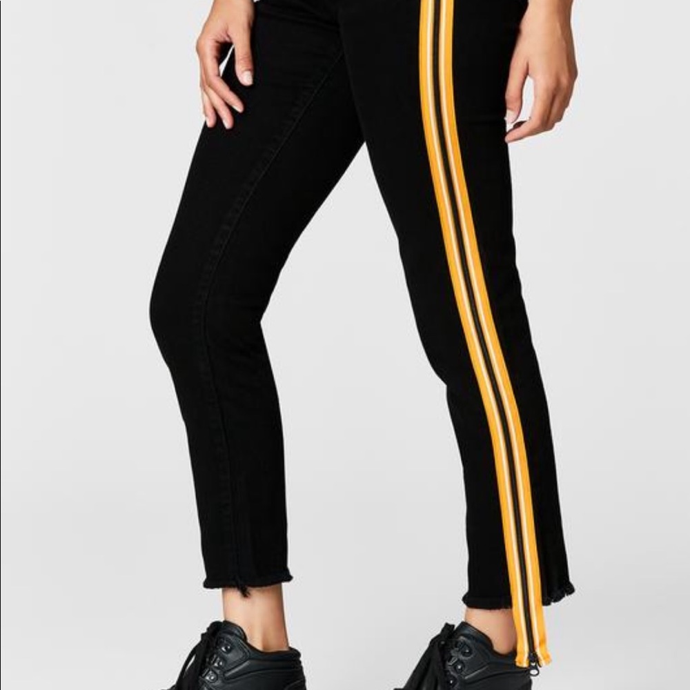 Black carmar jeans with zipper sides